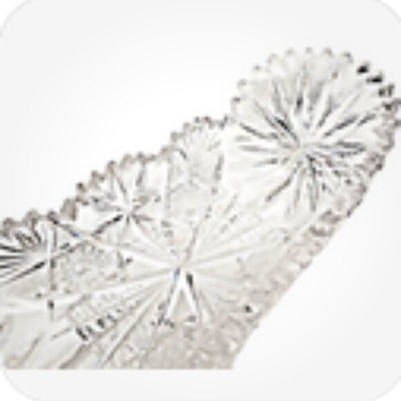 Antique RARE American Brilliant Cut Crystal Glass Celery 12” x 4.25” Dish. - Picture 8 of 11